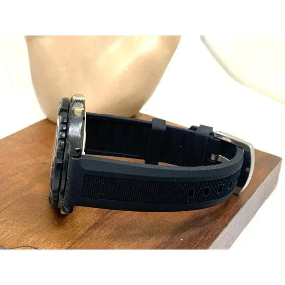 Casio Men's Watch AQ-110 Quartz Analog Digital Alarm 44mm 740 Black Rubber USED - Picture 9 of 14